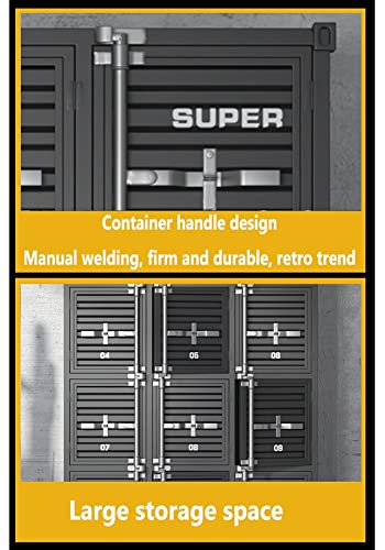 Industrial Storage Cabinet with Door, Gray Metal Locker Cabinet - 4 Doors