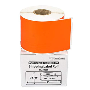 HOUSELABELS Compatible DYMO 30256 Orange Shipping Labels (2-5/16" x 4") Compatible with Rollo, DYMO LW Printers, 50 Rolls / 300 Labels per Roll