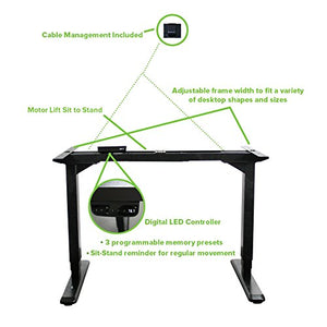 NavePoint Electric Height Adjustable Ergonomic Standing Desk Frame 2-Legs Workstation
