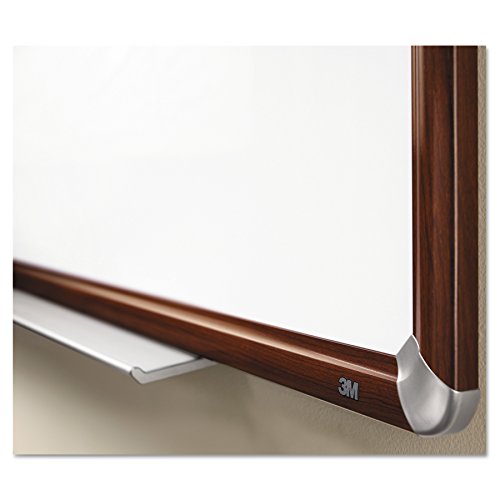 3M Porcelain Dry Erase Board, 96 x 48-Inches, Full Mahogany-Finish Frame