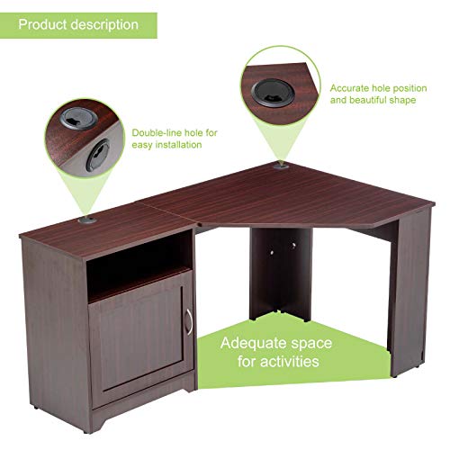 KERDOM L Shaped Computer Desk with Drawers PC Reversible Home Office Desks Modern Corner Gaming Table Writing Workstation with Storage