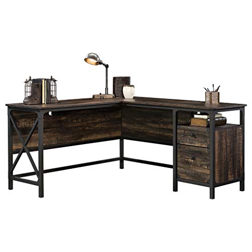 Corner Office Desk Industrial Style Storage Drawers L Shaped Workstation Furniture Laptop PC Table Study Writing Reading