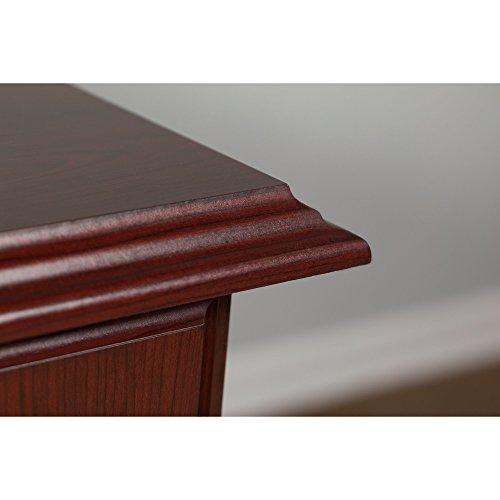 kathy ireland Home by Bush Furniture Bennington L Desk and Bookcase in Harvest Cherry