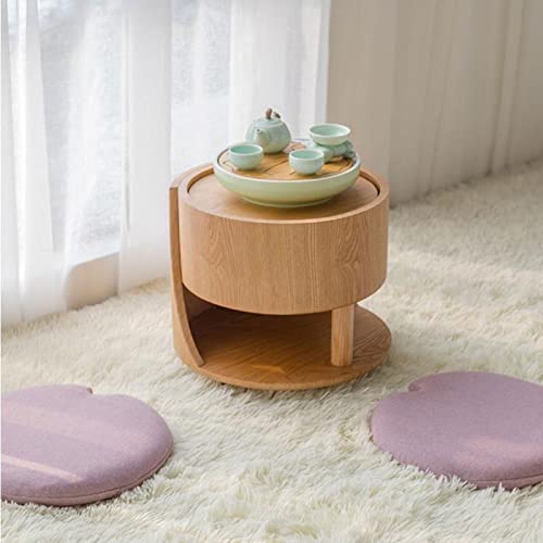 BinOxy Wood Coffee Table for Living Room - Unique Low Table, Accent Furniture, 15x13.3inches