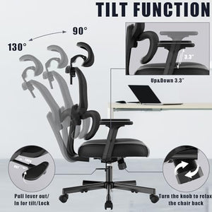 Vansalute Ergonomic High Back Office Chair with Lumbar Support