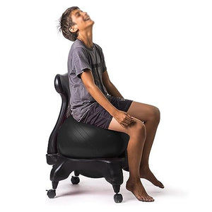 NUNETH Balance Ball Posture Chair for Work/Home Office - Black Exercise Ball Desk Chair with Pump
