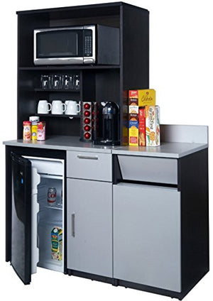 Breaktime 3 Piece Group Model 2135 Break Room Lunch Room Combo"Ready-To-Install/Ready-To-Use", Color Espresso/Grey Metallic