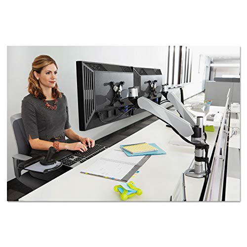 3M Ma265s Dual Monitor Arm Mount, 5 X 21 1/2, Silver