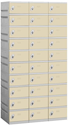 Salsbury Industries 90368TN-U Ten Tier 38.25-Inch Wide 738.25-Inch High 18-Inch Deep Unassembled Plastic Locker, Tan Brown