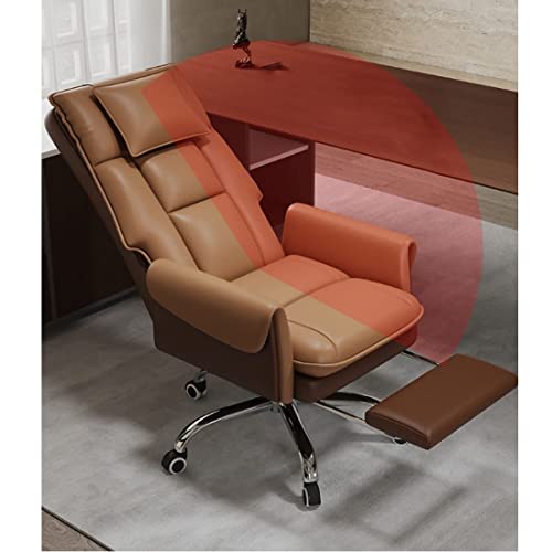 Generic Executive Managerial Chair with Footrest - Ergonomic Leather Gaming Desk Chair