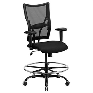 Scranton & Co Black Mesh Drafting Chair with Arms