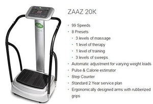 ZAAZ 20K Vibration Plate Exercise Machine - Whole Body Vibration Platform Machine, Workout Recovery for Joints and Muscles, Motion Therapy for Stress and Pain Relief