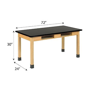 Diversified Woodcrafts Classroom Science Lab Table, 24" x 72", 30" High, Solid Oak, Made in USA