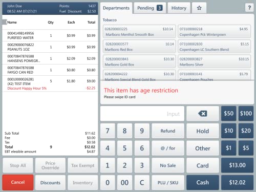 SmartPOS 129, Cash Register (POS) Terminal with 15-inch Flat Touch Screen and 15-inch Customer-Facing Screen for Small to Medium-Sized Retailers, Fully Integrated with Scan Data