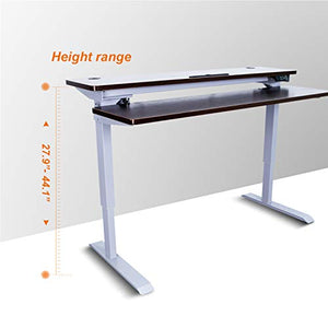 AITERMINAL Split Top Electric Stand Up Desk Single Motor-Height Adjustable Desk (59", Grey Frame/Walnut Top)