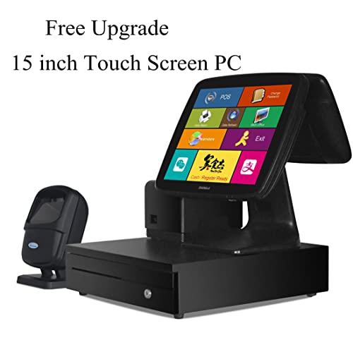 ZHONGJI All in One POS System Cash Register for Small Business,Retailer,Supermarket,Grocery,Convenience SET04