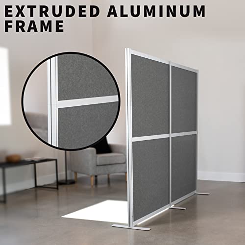 VIVO Modular Wall System with 2 PET Panels, 66" High, Dark Gray - PP-MWS63D