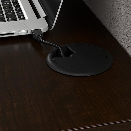 Bush Business Furniture Office in an Hour 3 Person L Shaped Cubicle Workstations in Mocha Cherry