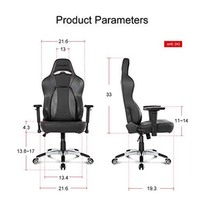 AKRacing Office Series Obsidian Ergonomic Computer Chair with High Backrest, Recliner, Swivel, Tilt, Rocker and Seat Height Adjustment Mechanisms with 5/10 warranty - Carbon Black