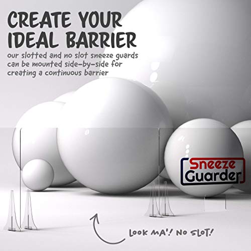 SNEEZEGUARDER | XL 30"H x 60"L Plexiglass Sneeze Guard for Desk Counter with Double-Side Tape Base Stabilizers | Ships Fast | 20+ Sizes Available | 60”L x 30”H | 60x30