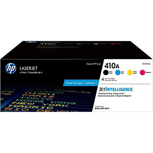 HP 410A | CF410A, CF411A, CF412A, CF413A | 4 Toner Cartridges | Black, Cyan, Magenta, Yellow