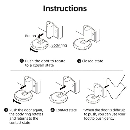 Zinc Alloy Mechanical Door Stop Nail Free Door Stopper White-Fruit peach5, Size 1