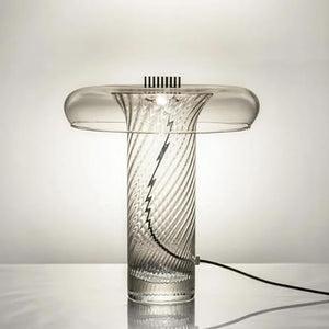 ZABEES LED Decorative Desk Lamp Twisted Glass Art - Modern Office & Bedroom Lighting
