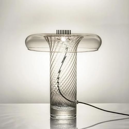 ZABEES LED Decorative Desk Lamp Twisted Glass Art - Modern Office & Bedroom Lighting