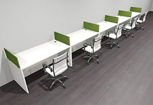 UTM Furniture Modern Acoustic Divider Office Workstation Desk Set - 5 Person, OF-CPN-SPRA13