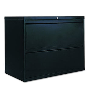 Alera 2-Drawer Lateral File Cabinet, Black 36" x 19-1/4" x 29