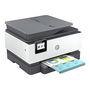 HP OfficeJet Pro 90 18e All-in-One Wireless Color Inkjet Printer, Gray - Print Scan Copy Fax - Instant Ink Ready, 22 ppm, 4800 x 1200 dpi, 512MB Memory, 35-Sheet ADF, Ethernet, Cbmou External Webcam