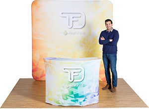 Ace Exhibits - 8' x 8' CURVED TRU-FIT 3.0 - Dye-Sub Printed Graphic Stretch Tension Fabric Trade Show Display - Trade Show Booth - Tradeshow Display Banner Backdrop - Pop Up Display Exhibit Booth