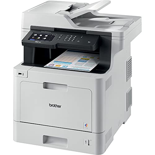 Brother MFC-L8900CD Wireless All-in-One Color Laser Printer for Office - Print Copy Scan Fax - 33 ppm, 2400 x 600 dpi, 5" Touchscreen Display, Auto Duplex Printing, 70-Sheet ADF, BROAGE Printer Cable