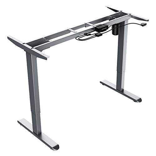 Wistopht Electric Standing Desk Frame，Single Motor Height Adjustable Sit Stand Standing Desk Base Workstation with Memory Preset LED Handset Controller