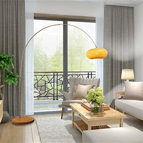 EESHHA Arc Floor Lamp with Wood Shade