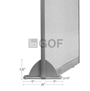 GOF Large Fabric Room Divider Panel, 48" W x 72" H - Freestanding Office Partition