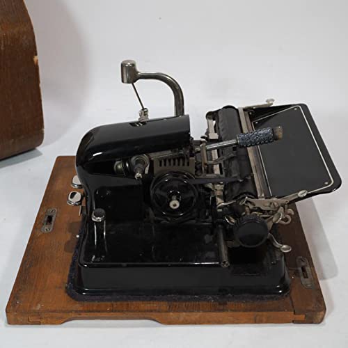 Amdsoc Rare Pointer English Typewriter with Ribbon and Wooden Box
