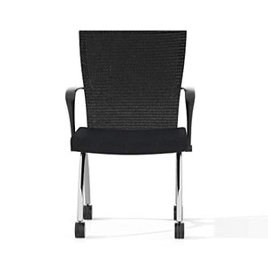 Mayline Group Safco Products Valoré High Back Chair with Arms TSH1BB, Black, Reclining Mesh Back, Fabric Seat, Compact Nesting Storage (Qty. 2)