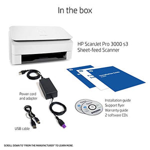 HP ScanJet Pro 3000 s3 Sheet-feed OCR Scanner (Renewed)