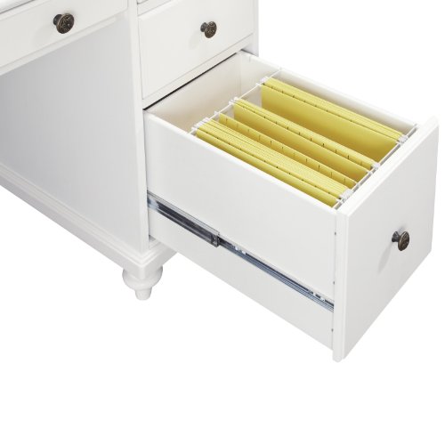 Bermuda Brushed White Pedestal Desk by Home Styles