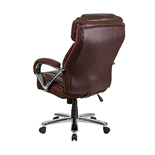 Offex OFX-436216-FF Big and Tall Leather Executive Swivel Chair with Extra Wide Seat - Brown