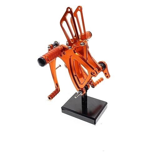 SCMYK Aluminum Adjustable Motorcycle Rearset Footrests for 400R CB500F CBR500R 2013-2019 (Orange)
