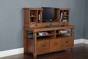 American Furniture Classics Industrial Collection Credenza Console and Hutch Bundle