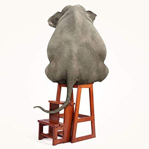 LUCEAE Wooden Folding 3 Step Stool Chair - Portable & Sturdy - 150Kg Load