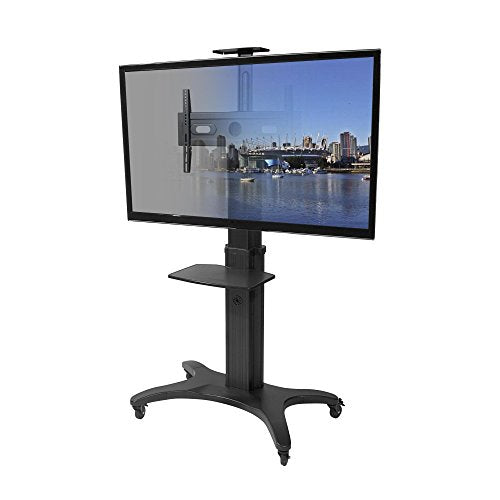 Kanto MTMA70PL Mobile TV Stand for 40-70 inch Flat Screen Displays - with Top Shelf and Adjustable Middle Tray