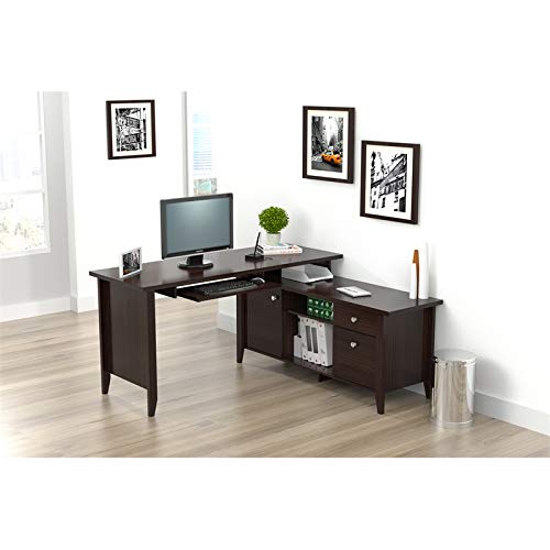 Inval ET-4315 L Shaped Computer Writing Desk, Brown