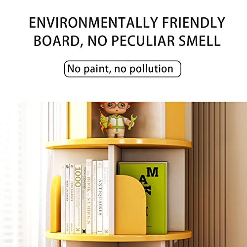 Rotating Bookshelf, 4 Tier Simple Floor Small Bookshelf Children's Picture Book (Green, 50 * 126cm)