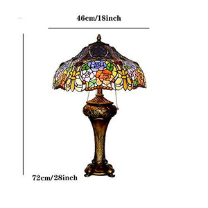 MaGiLL Tiffany Style Desk Lamp 28-Inch High Pink Stained Glass Lampshade