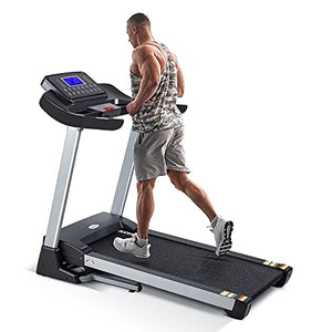 Treadmill with 15% Auto Incline,3HP Folding Electric Treadmill, 10 MPH Max Speed Running Machine with 300 LBS Weight Capacity and 15 Preset LCD Display Treadmills for Home Use