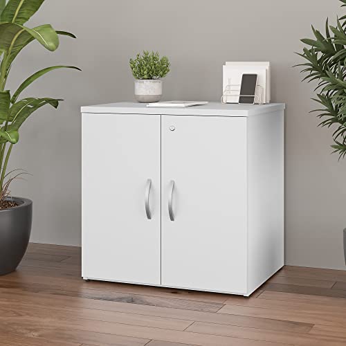 Bush Business Furniture Studio C Office Storage Cabinet with Doors, White